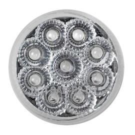 Partsam 12Pcs 2" Round Trailer Led Side Marker and Clearance Lights 9 Diodes with Reflectors Clear Lens Sealed Faceted 2 Inch Round LED Trailer Truck Led Marker Light Lamps Waterproof (6Amber + 6Red)