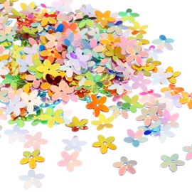 PATIKIL 30 Gram/1 Ounce Sequins and Spangles, 2Pcs Mixed Sequins for Crafts DIY Arts Wedding Celebration Supplies Greeting Card Decoration, Mix Colors Style 2, Flowers