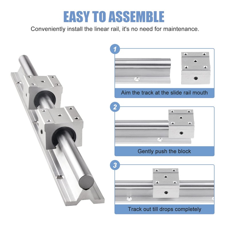 CNCMANS SBR20-800mm Linear Rail Linear Rails and Bearings Kit 2Pcs