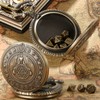 Mini DND Dice Set Dragon Bronze Pocket Watch Shell Case,