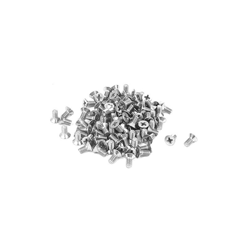 sourcing map M3 x 6mm Phillips Flat Head Countersunk Bolts