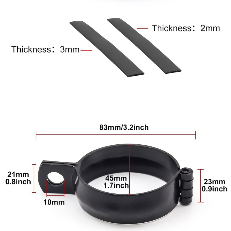 Biqing Motorcycle Fog Light Stay, Compatible with Φ1.7 - 2.0