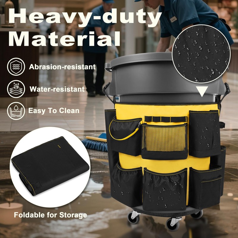 HODRANT 32-55 Gallon Trash Can Caddy Bag, Garbage Bin Apron