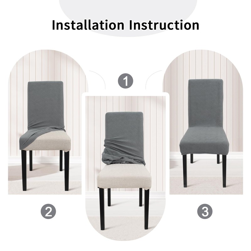 Chair Covers for Dining Chairs,Kitchen Chairs Cover Set of 6,Light