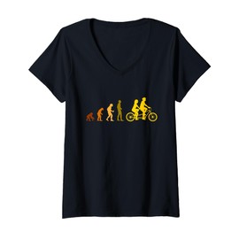 Womens Bicycle tandem bike tandem bike V-Neck T-Shirt
