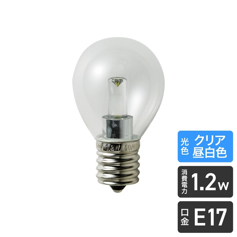 エルパ(ELPA) LED電球S形 LED電球 照明 E17 1.2W 昼白色 屋内用 LDA1CN-G-E17-G455