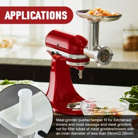 Meat Grinder Pusher/Tamper Fit for Kitchenaid Lem Meat Sausage Grinders, Universal Meat Grinder Pusher Tool Length 9.56" Stuffing End Od 1.8"- Kitchen Meat Grinder Replacement Part