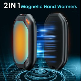 Hand Warmers Rechargeable, 2 Pack Reusable Handwarmers 6000mAh Hot Hands 10Hrs Long Lasting, 3 Heat Levels Electric Portable Pocket Heater Outdoor Activities, Winter Gift Women Men Kids (Blue, 2Pack)