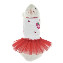 Cute Bunny Rabbit Dress Clothes for Mini Dog Small Animal Chinchilla Easter Costume Outfits XXS Dog Clothes (XXS(Chest 9.4inch), Red)