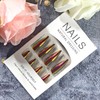Chrome Press on Nails Medium Length Artificial Acrylic Metallic Laser
