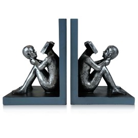LIFFY Decorative Book Ends,Heavy Duty Non-Skid Book Stoppers for Shelves,Unique Indoor Home Decor Book Holder Ornaments for Living Room,Bedroom