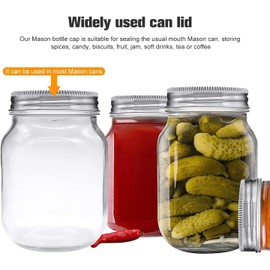 SHGMEET 48Pcs Mason Jar Lids with Rings Regular Mouth, Upgrade Canning Lids with Rings/Bands for Ball, Kerr Jars and More, Split-Type with Leak Proof & Airtight, Food Grade Material for Mason Jars