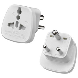 Gadgets Hut UK - 2 x UK to India Travel Adapter, 3 Pin Prong Plugs for Visitor from UK, Europe, USA, Australia to India (Pack of 2)