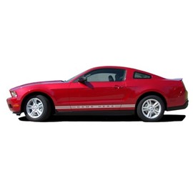 Original WILDSTANG Rocker 1 : Compatible with 2005-2014 Ford Mustang Rocker Panel Stripes Vinyl Graphic Decals (Fits Model as Shown) (22WP Matte Deep Black – Dry Install)