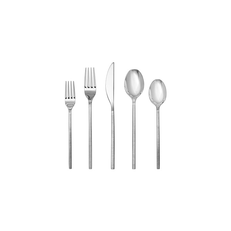Fortessa Shoji 18/10 Stainless Steel, 20 Piece Flatware Set (Service