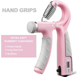 MODY RODY 2 Pack Adjustable Hand Grip Strengthener Trainer for Hand Exercise Rubbery Cushioned Forearm Strengthener with a Built-in Counter for Kids, Elders, Adults