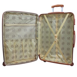 Maykoosh Baroque Beauty Europe 28-Inch Expandable Spinner Luggage with TSA Lock - Brown - Polycarbonate Shell, TSA Lock, Expands 2 Inches, 360 Spinner Wheels, Push-Button Handle