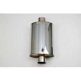 1320 ultra quiet resonator muffler stainless steel universal 2.5" inlet & out