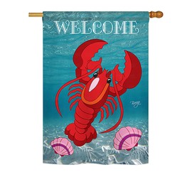 Breeze Decor H107026 Lobster Decorative Vertical Sleeve House Flag, 28" x 40", Multicolor