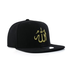 True Heads Black and Gold Arabic Allah الله‎ Muslim Islam Snapback Adjustable Baseball Cap (ARA2)