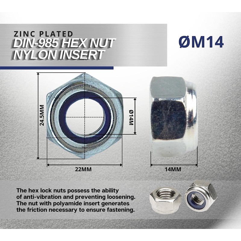 DOJA Barcelona Locking Nuts | Pack of 25 Self-Locking Nut