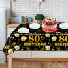 HFBOBP 2 Pack 80th Birthday Tablecloths,54 x 108 inch Disposable