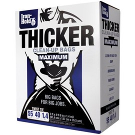 Iron Hold 55 Gal. Trash Bags Includes Twist ties (40 Count)
