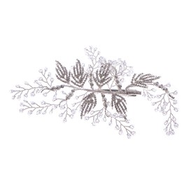 Alilang Silver Tone Bridal Clear Czech Crystal Rhinestone Beads Rustic Hair Accessory, One Size, 1 Piece