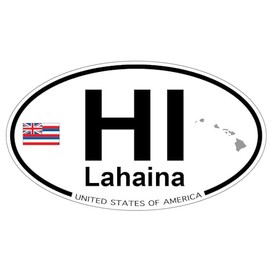 US Decal, Inc. Lahaina, Hawaii - Oval Magnet with State Flag