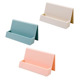 Adipn 3 Pcs Business Card Holder Plastic Name Card Case Business Card Rack for Women Men Office Supplies, Red