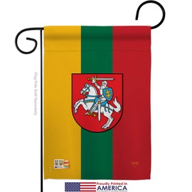 Lithuania Garden Flags 2pcs Pack Regional Nationality Nation International World Country Particular Area Small Decorative Gift Yard House Banner Made In USA 13 X 18.5