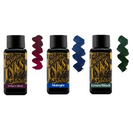 Diamine Fountain Pen Ink 30ml - 3 x Bottles - Writers Blood & Midnight Blue & Green Black