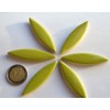 Ceramic Mosaic Stones Leaf Shape Approx. 6 cm Long Green