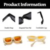 LJCZKA Vintage Thick Frame Rectangular Sunglasses Men Women Retro Sunglasses