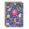 James Ellis Age 4 Birthday Card (Mermaids)