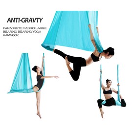 Aerial Yoga Hammock L:5M W:2.8M Aerial Pilates Silk Yoga Swing Set With 2000 Ibs Load Include Daisy Chain, Pose Guide