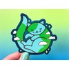 Cute Earth Cat Sticker "Purrth" - Cosmic Outer Space Cat