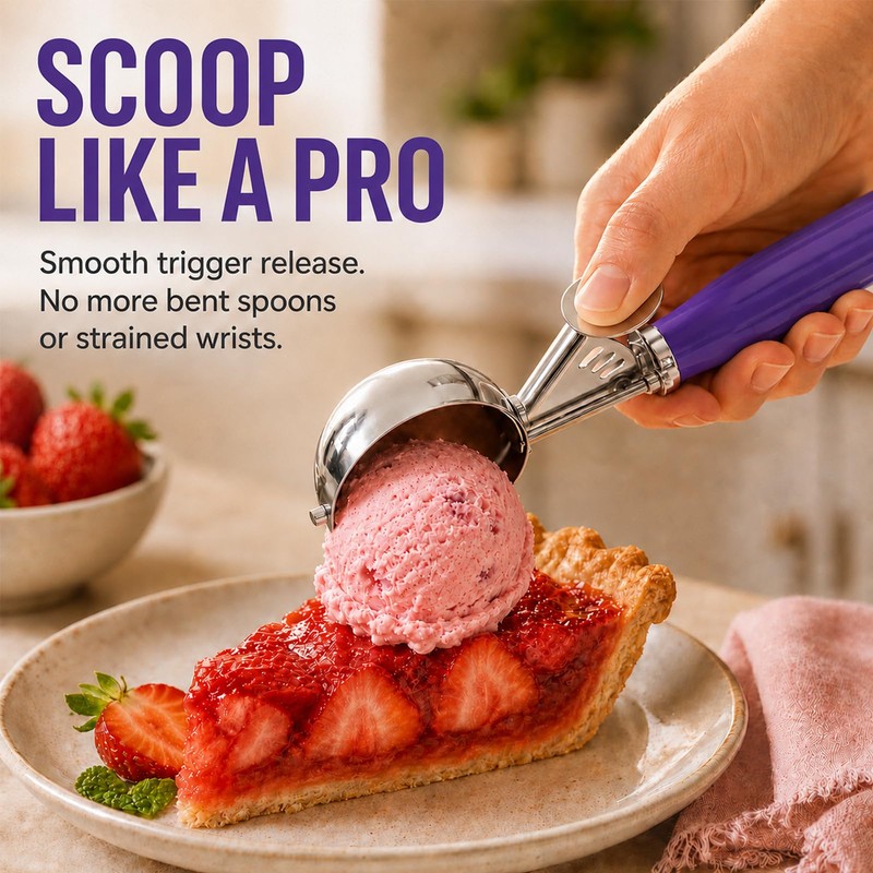 Ice Cream Scoop, Small Size Cookie Scoop with Trigger for