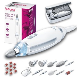 Beurer - Set eléctrico de manicura y pedicura con potente lima de uñas con 7 accesorios y sistema de velocidad para cuidado de calidad de salón de manos y pies en casa