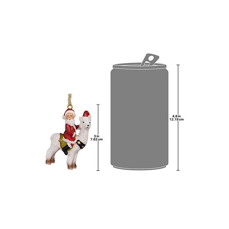 Santa's New Xmas Ride Llama Holiday Ornament: Each