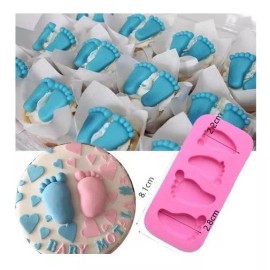 Launers Molde De Silicon Pies Bebe Para Fondant Decoración 2 Pza