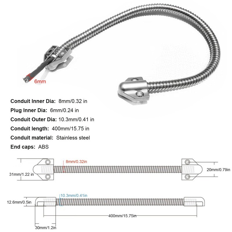 5 Pack Armored Door Loop - TENSSO Stainless Steel Flexible