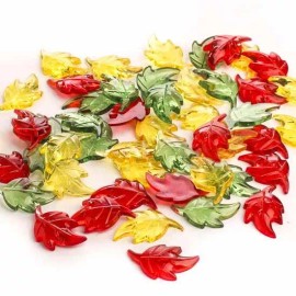 Unbranded Package of 300 Fall Acrylic Mini Leaves - Great Autumn Table Scatters