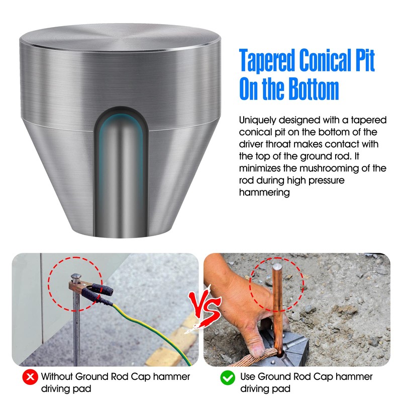 Ground Rod Cap Driver Pad Hammer Driving.Great for 1/2'' 5/8"