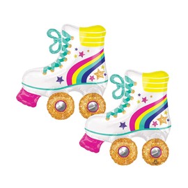 Set of 2 Glitter Roller Skate 30" Foil Party Balloons