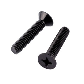 SZJIUZYD #10-32 x 1/2" Flat Head Machine Screws Countersunk Phillips Drive, 304 Stainless Steel 18-8 UNF Thread, 40 PCS Black