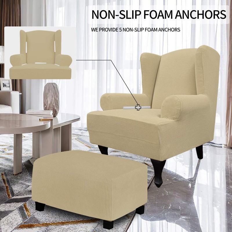 Easy-Going Stretch Wingback Chair Sofa Slipcover 1-Piece Sofa Cover Furniture
