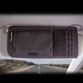 Plasticolor 006191R01 WeatherPro Black Car Truck or SUV Sun Visor Organizer, Auto Interior Pocket Organizer, Registration and Document Holder, Personal Belonging Sunglass Storage Pouch Organizer