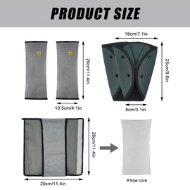 (4 Sets) 2PCS Kids Seatbelt Adjuster, 2PCS Seat Belt Pads, Seat Belt Adjuster for Kids,Car Seat Belt Cover Shoulder Pad Shoulder Pillow Head Neck Support, for Children,Adults Seat Belts Seatbelt Clip