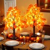 2 Pack 24 Inch Artificial Lighted Maple Tree with 48